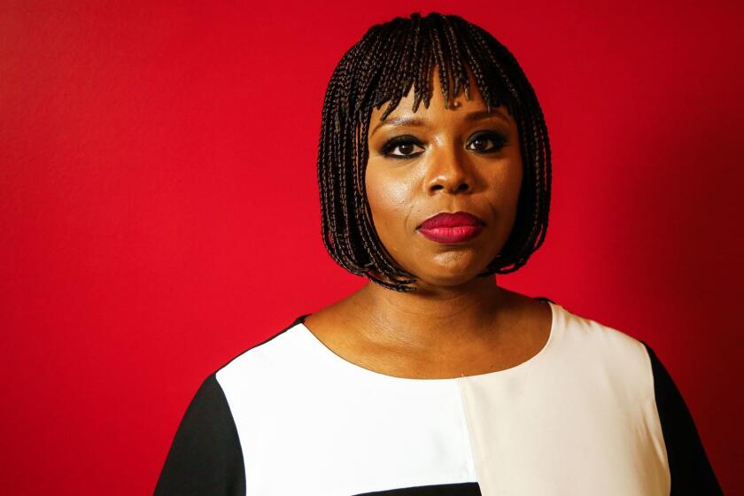 LOS ANGELES, CA-Aug. 15, 2017: Co-founder of Black Lives Matter Patrisse Cullors stands for a portrait in the Los Angeles Times office. (Photo By Claire Hannah Collins / Los Angeles Times)