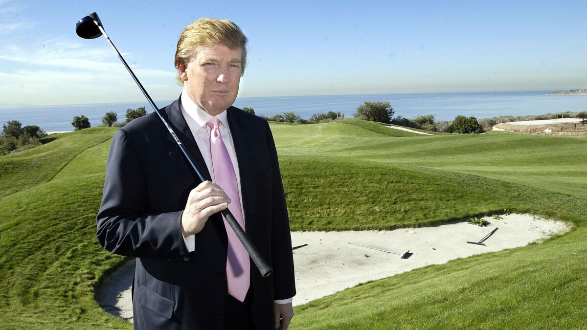 Donald Trump at Trump National Golf Club in Rancho Palos Verdes in 2005.