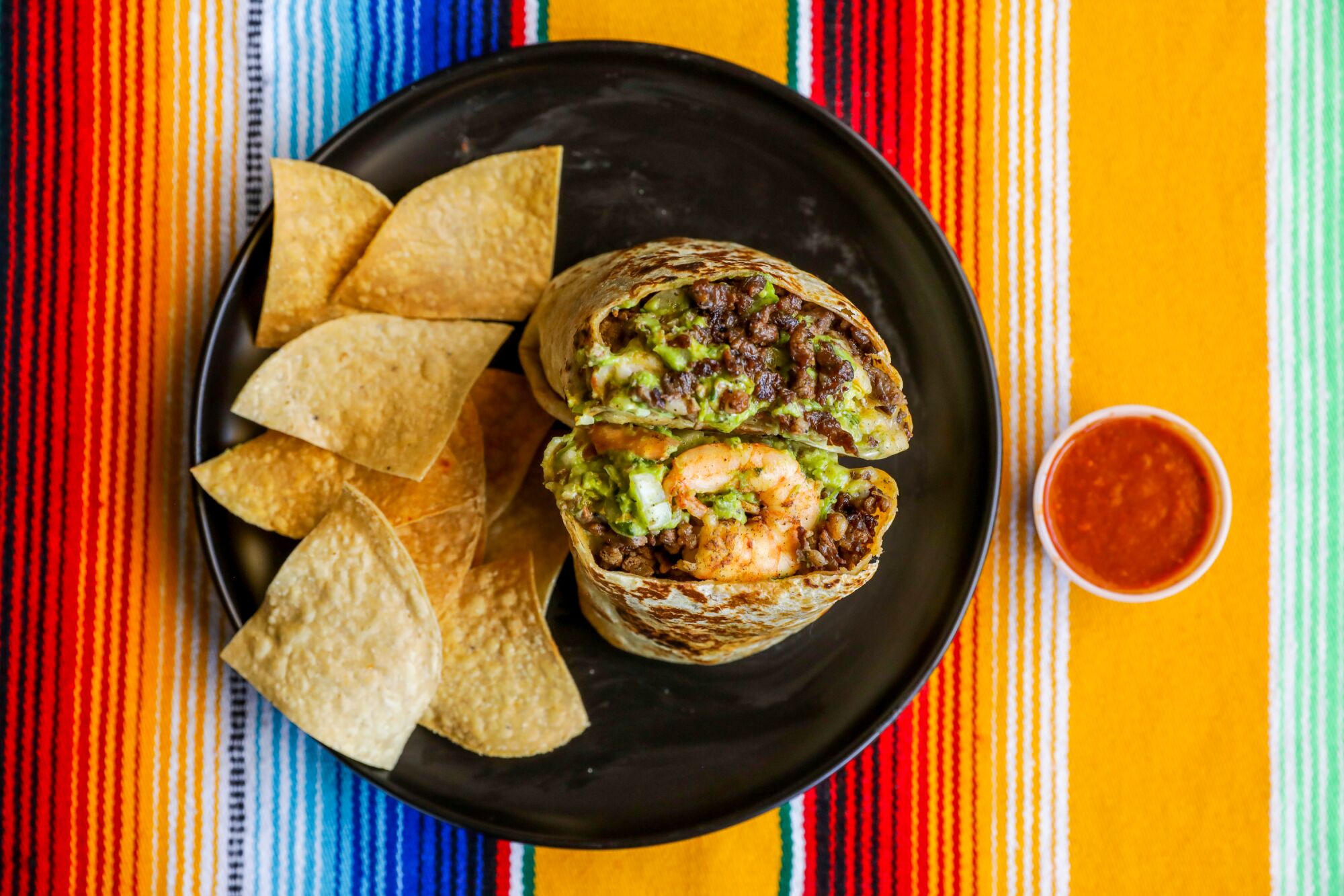 Surf and turf burrito