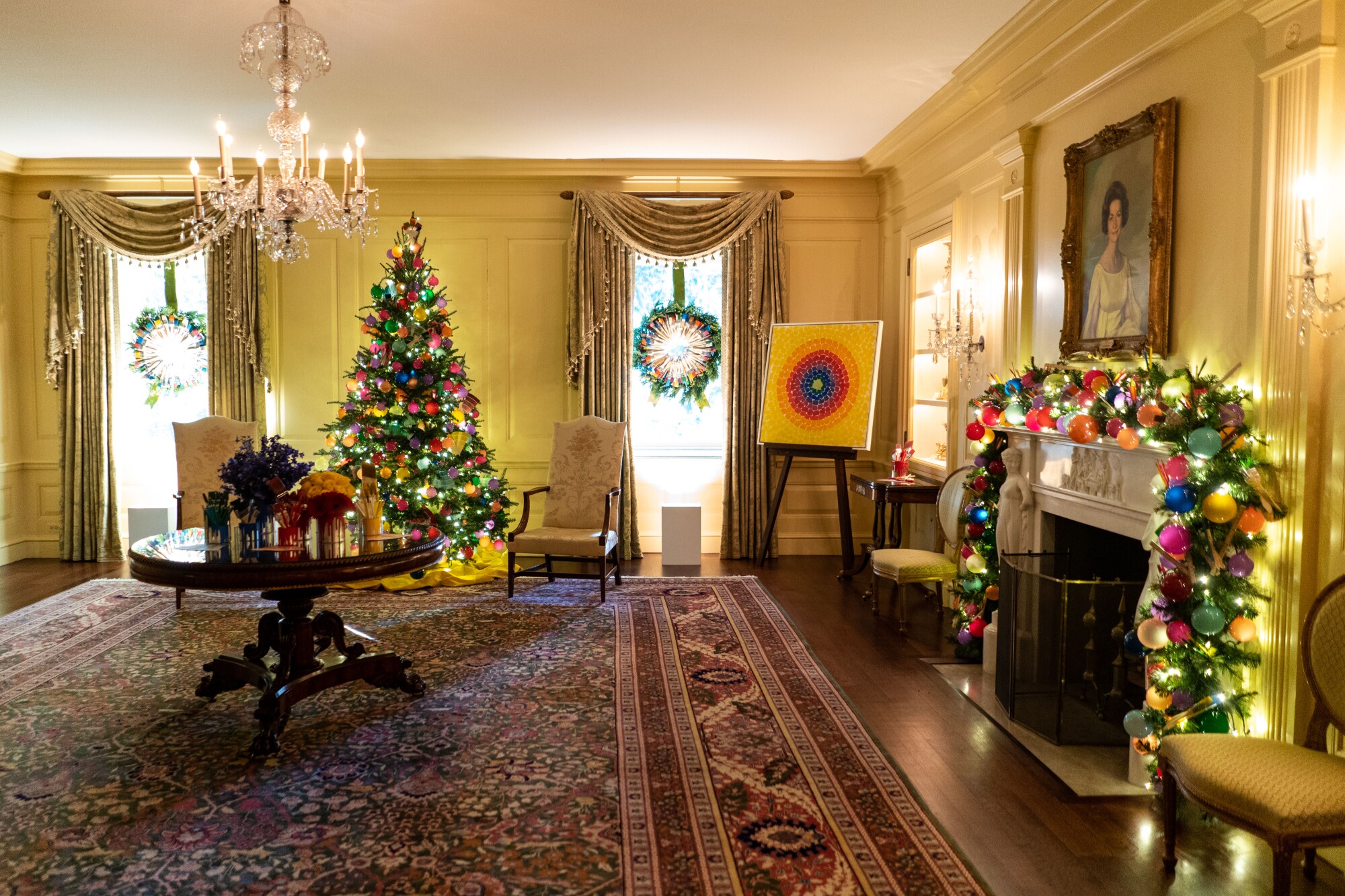 تزئینات کریسمس اتاق Vermeil کاخ سفید را تزئین می کند.