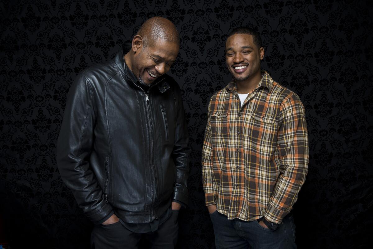 "Fruitvale" director Ryan Coogler, right, with producer Forest Whitaker, at the Sundance Film Festival.