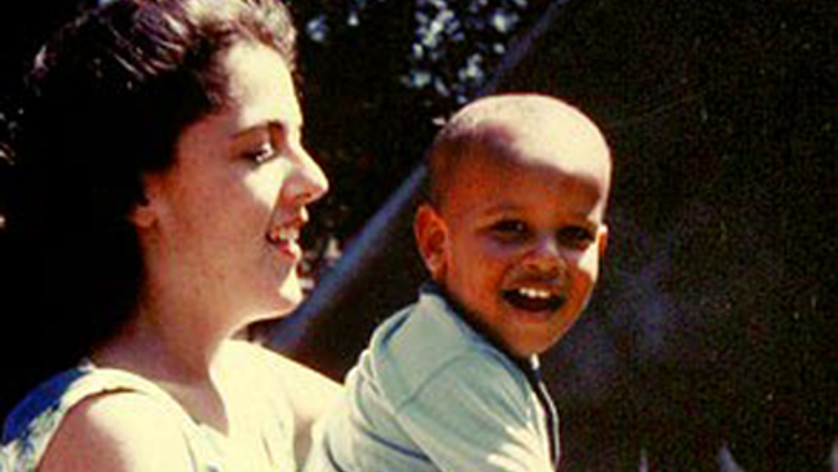Barack Obama with his mother Ann Dunham in the 1960s.