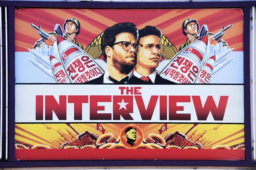 A promotional poster for the Seth Rogen-James Franco comedy "The Interview."