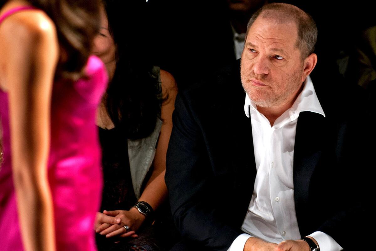 Harvey Weinstein attends a "Project Runway" fashion show in New York in 2012. (D Dipasupil / FilmMagic / Getty Images)