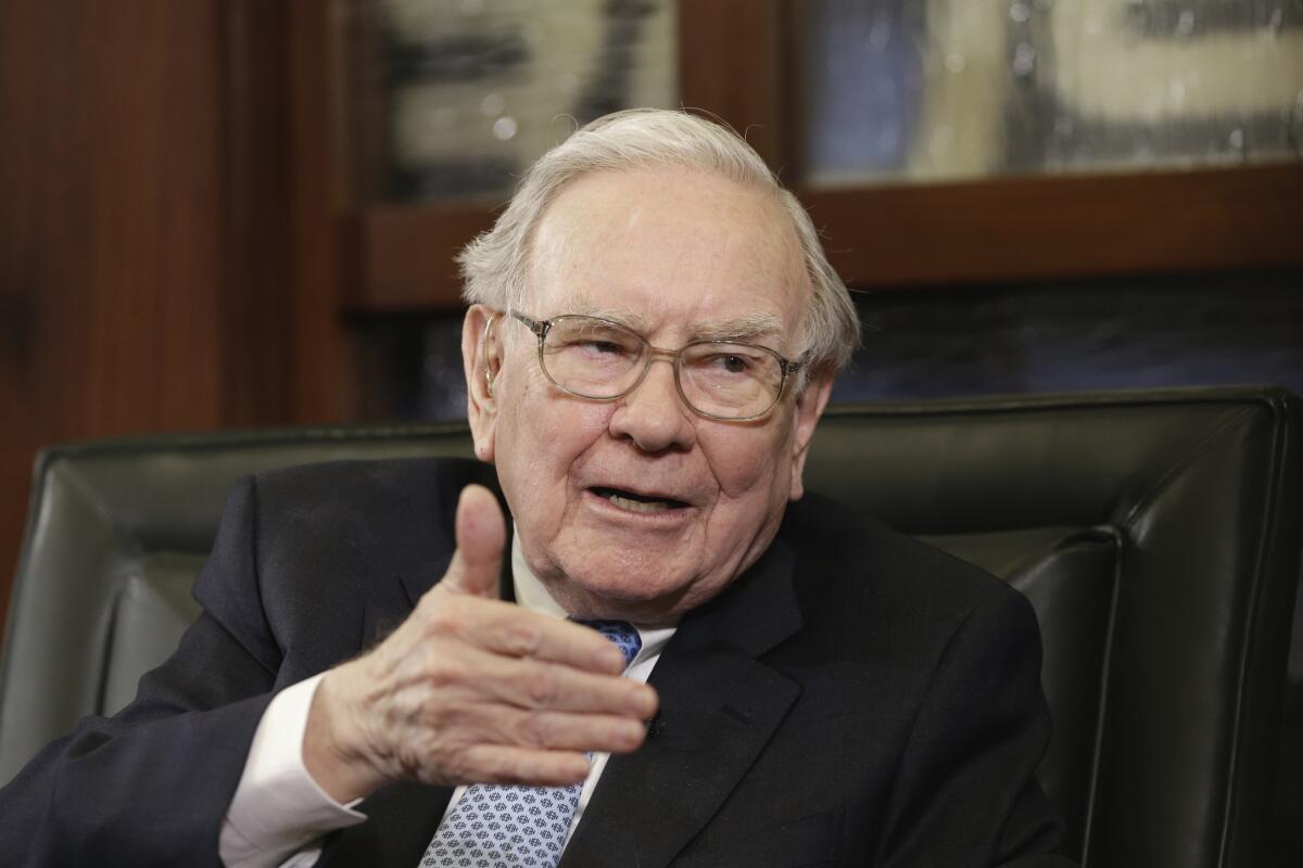 Warren Buffett during a May 5 Fox Business Network interview in Omaha.
