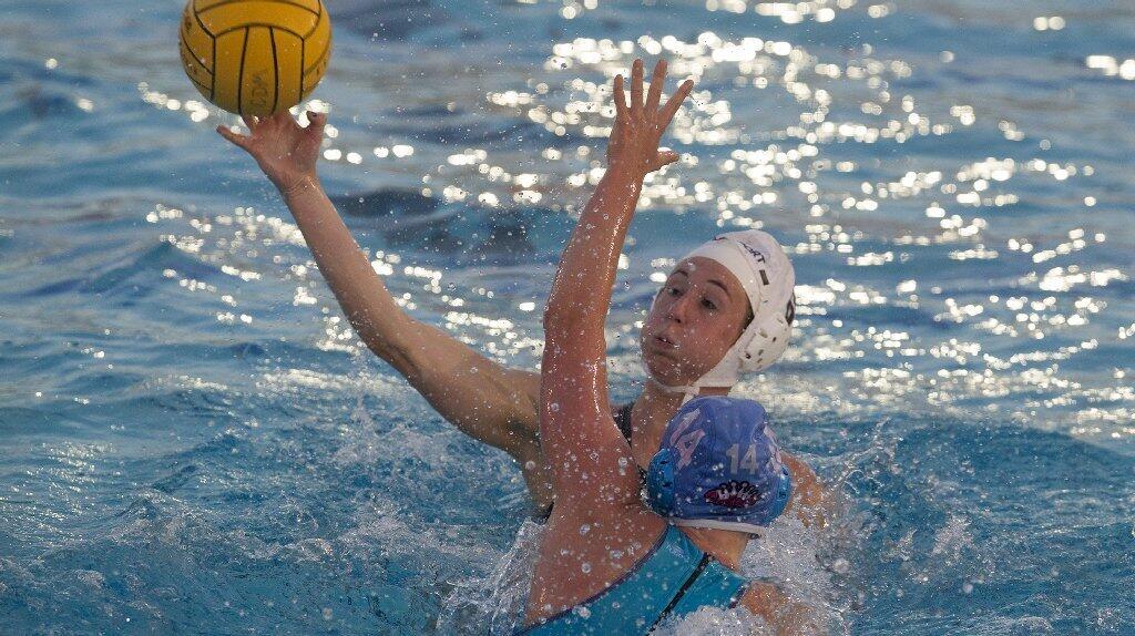 Newport Harbor High's Jessica Lynch, top, is defended by Corona del Mar's Sarah Lawson during the first half in a CIF Southern Section Division 1 first-round playoff game.