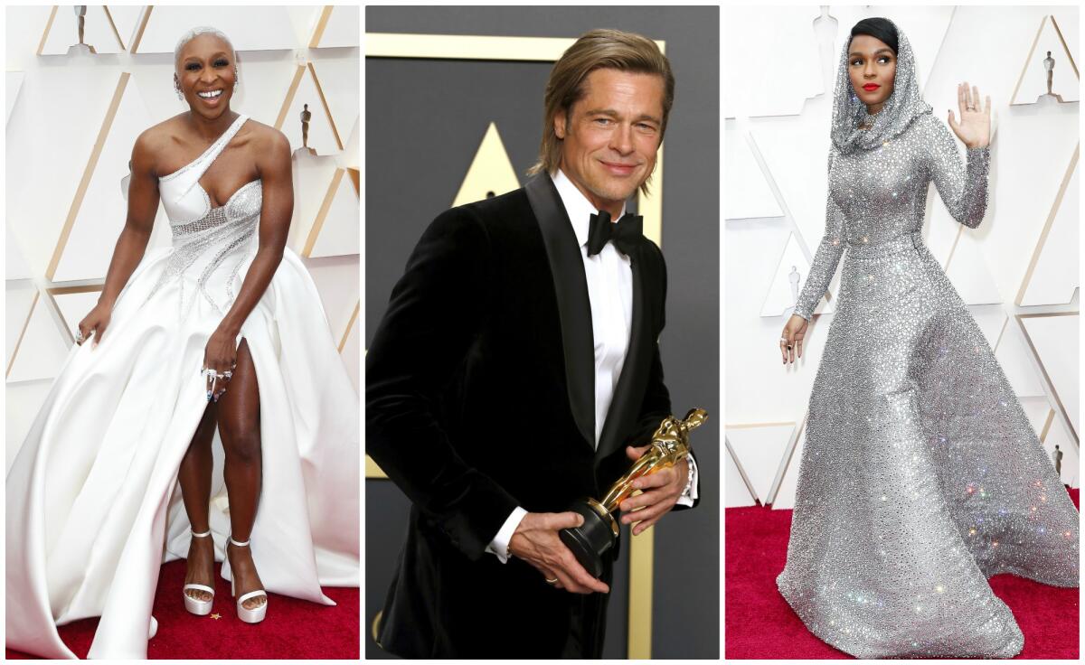 Cynthia Erivo, left, Brad Pitt and Janelle Monáe 