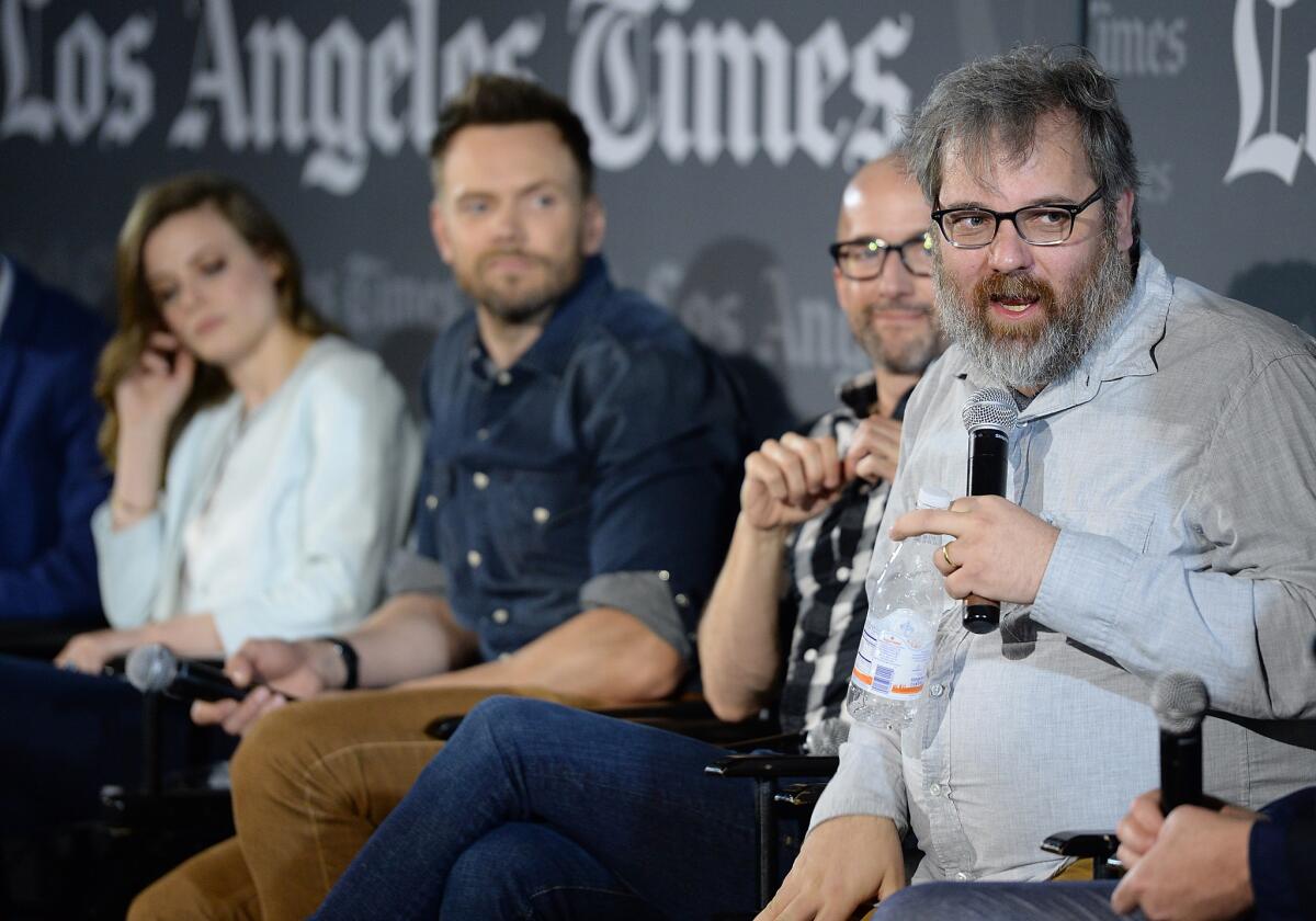 "Commununity" creator/executive producer Dan Harmon, far right, will host a historical comedy panel show on IFC this fall titled "Great Minds."