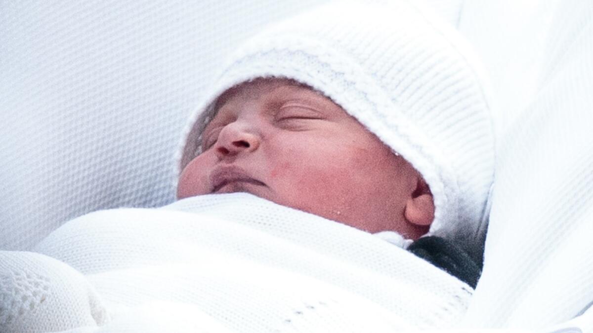 The newborn son of Prince William, duke of Cambridge, and Catherine, duchess of Cambridge, leaves St Mary’s Hospital on April 23 in London.