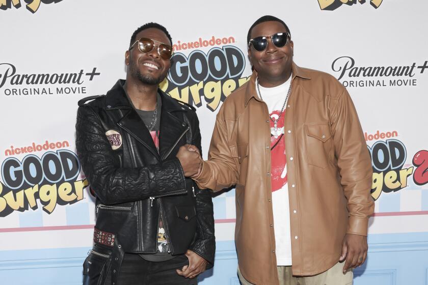 Kel Mitchell, left, and Kenan Thompson attend the premiere of "Good Burger 2" at Regal Union Square on Tuesday, Nov. 14, 2023