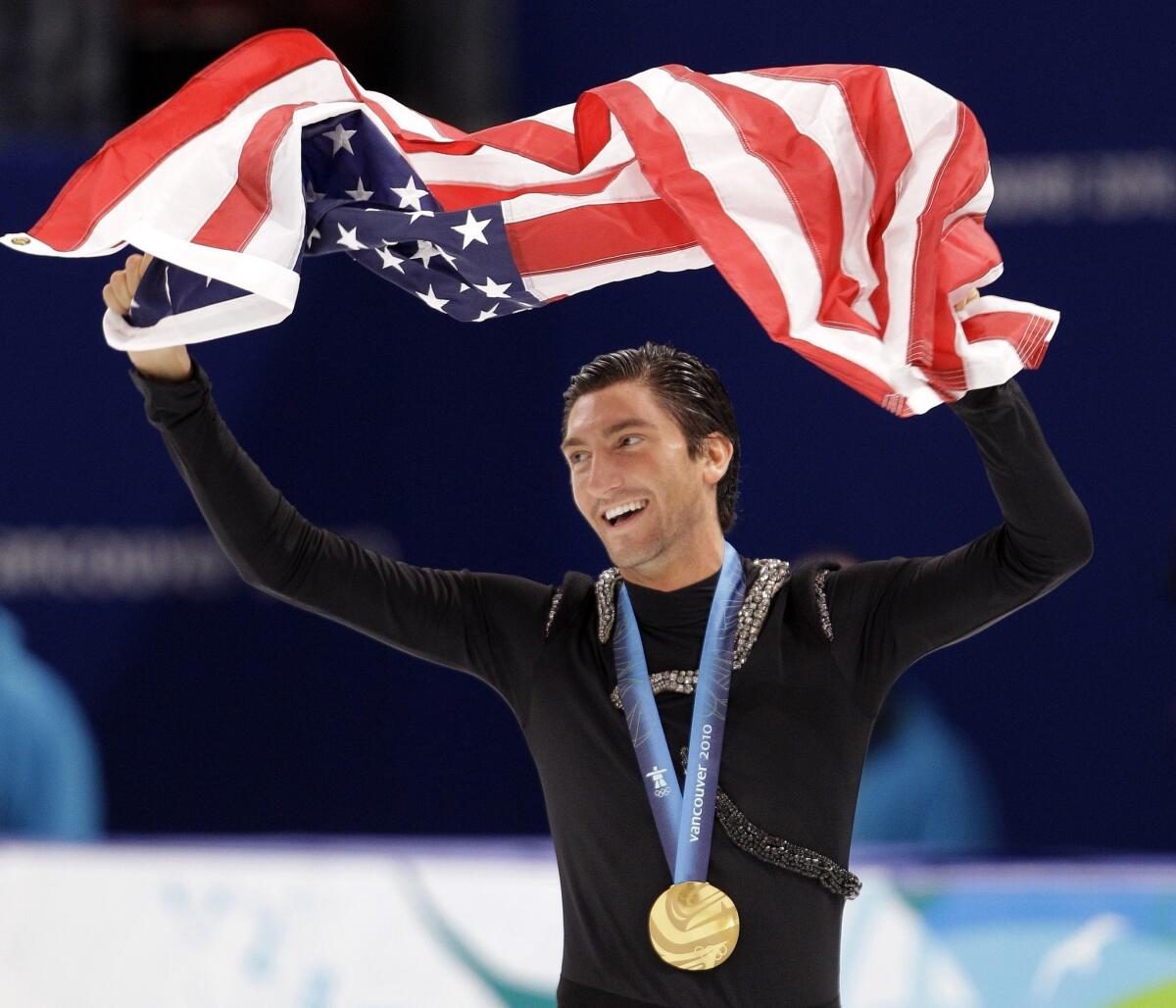 Evan Lysacek, shown after winning Olympic gold in 2010, will not compete at the Skate America Grand Prix event.