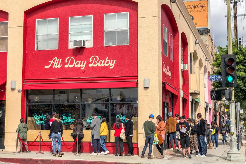 Lines forming at All Day Baby in Silverlake