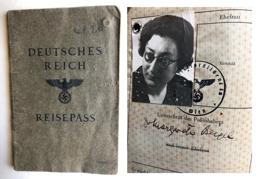 Cover and photo page of Margarete Beigel passport