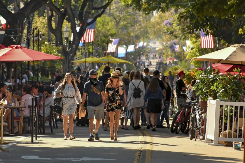Santa Barbara turned eight blocks of State Street into a car-free promenade in late May, a pandemic-prompted move that's getting praise all around as tourists begin to return. Face coverings are optional outdoors there, and many do without them.