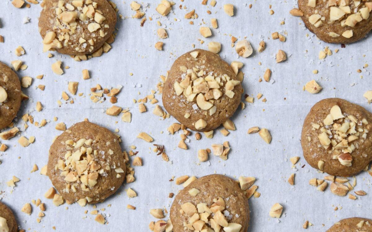 Salted Chunky Peanut Butter Cookies
