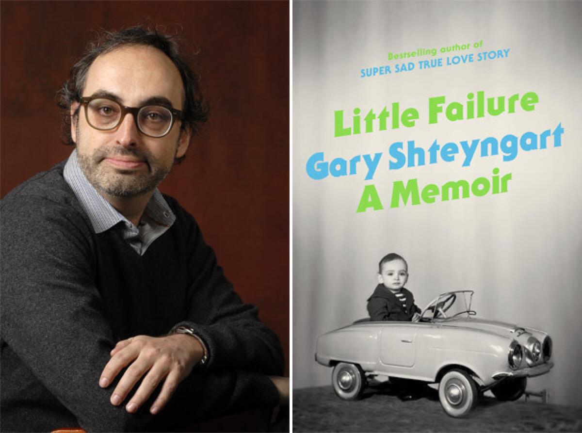Author Gary Shteyngart and the cover of his book, "Little Failure."