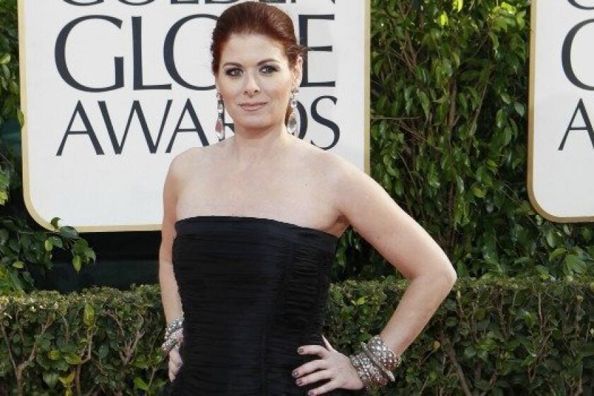 Debra Messing arriving for the Golden Globe Awards ceremony at the Beverly Hilton Hotel in January.