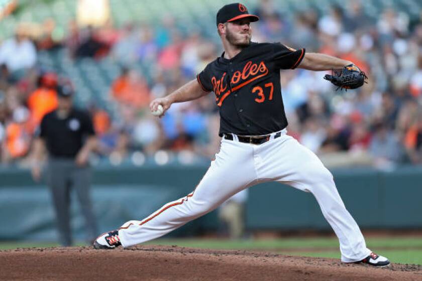 BALTIMORE, MARYLAND - JULY 12: Starting pitcher Dylan Bundy #37 of the Baltimore Orioles works the first inning against the Tampa Bay Rays at Oriole Park at Camden Yards on July 12, 2019 in Baltimore, Maryland. (Photo by Patrick Smith/Getty Images)