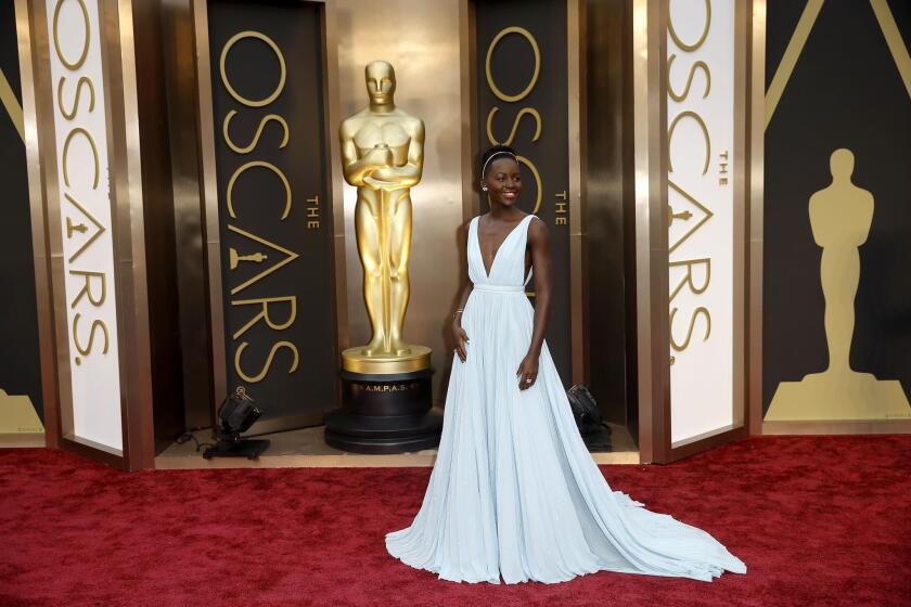 "12 Years a Slave" actress Lupita Nyong'o on the Oscars red carpet.