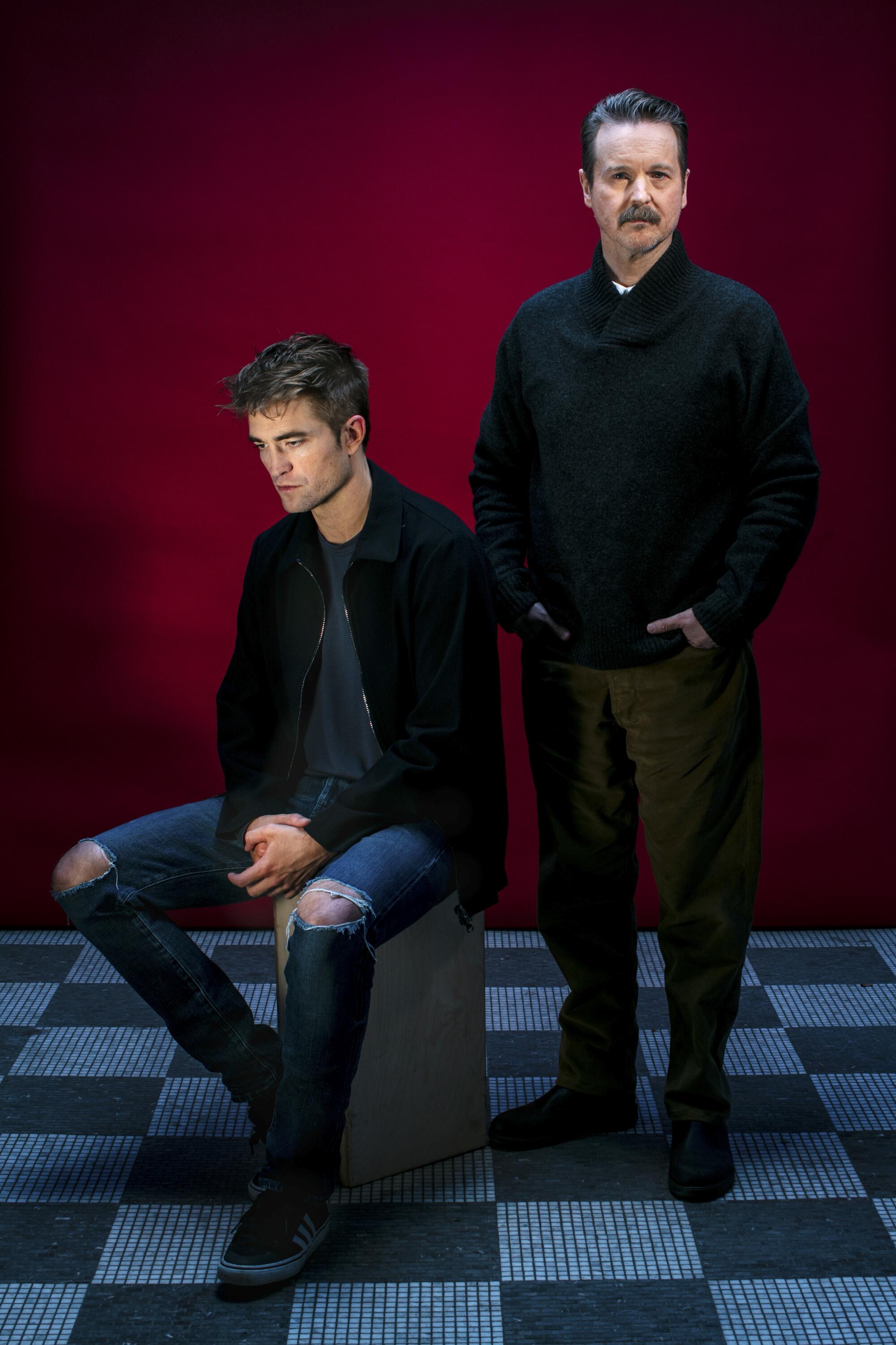 “The Batman” star Robert Pattinson, left, and director Matt Reeves.