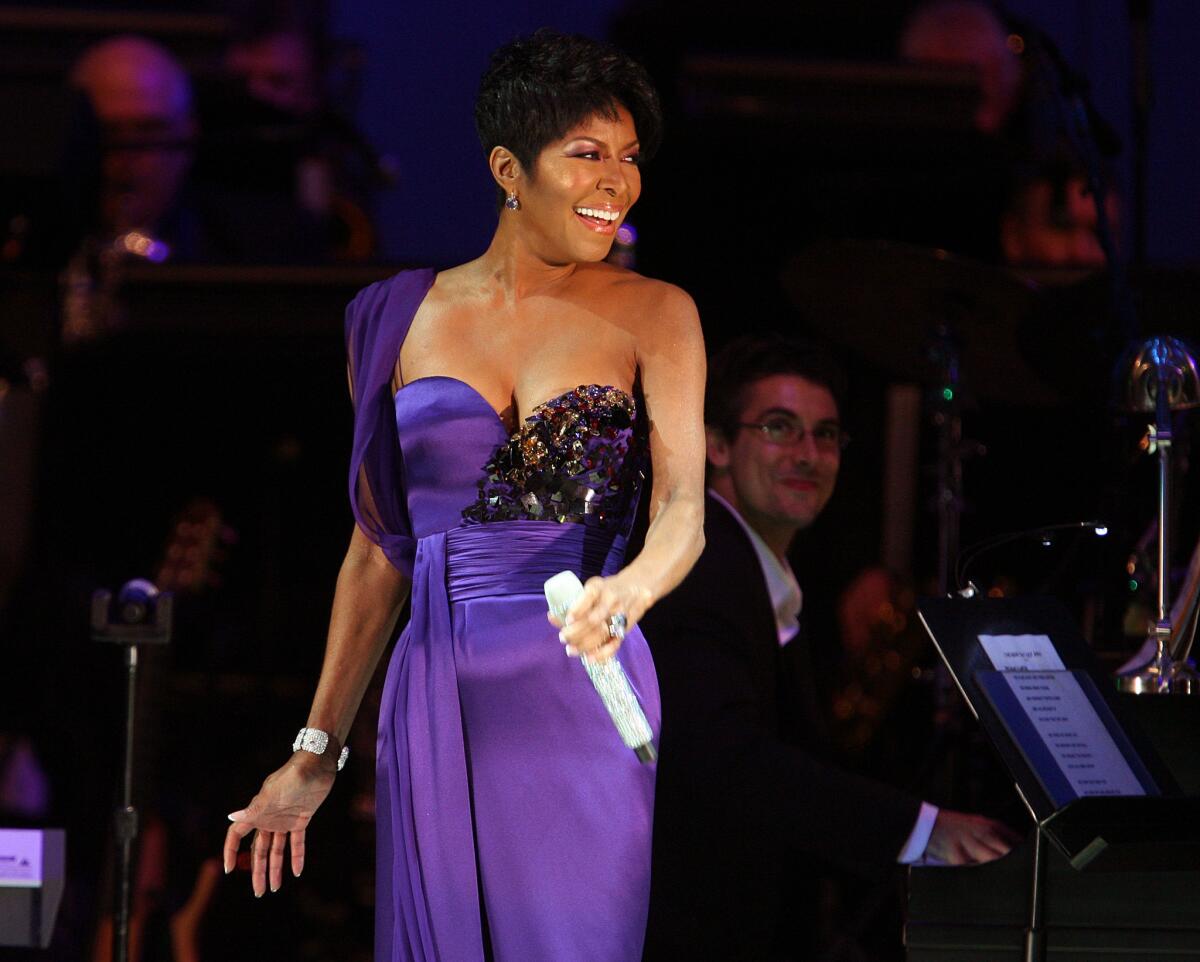 Singer Natalie Cole performs at the Hollywood Bowl on Sept. 9, 2009. The original concert was postponed while she went through a kidney transplant in July of that year.