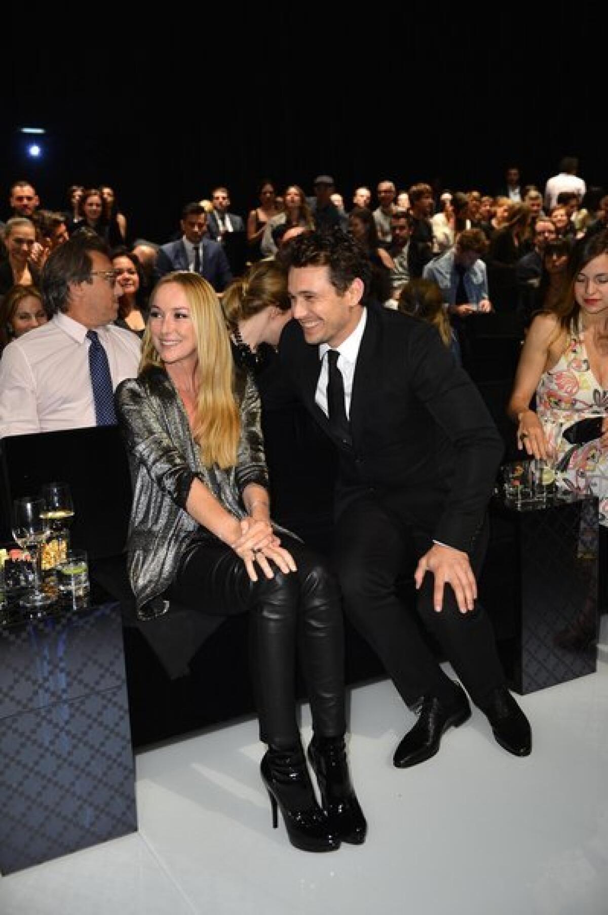 Gucci's Frida Giannini and James Franco attend the Gucci Made to Measure launch in Milan.
