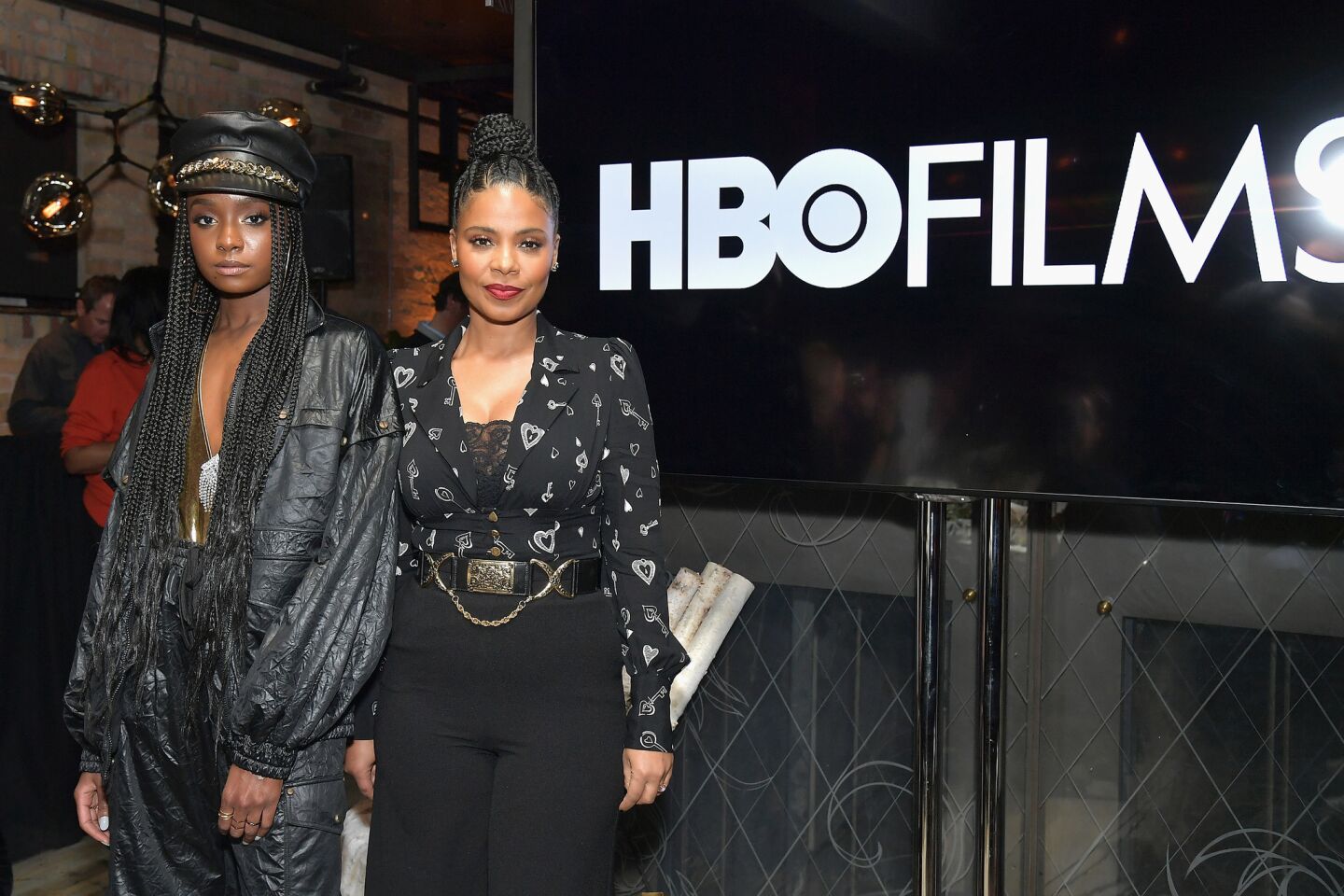 Kiki Layne, left, and Sanaa Lathan attend the dinner for the screening of HBO film "Native Son" at Sundance.