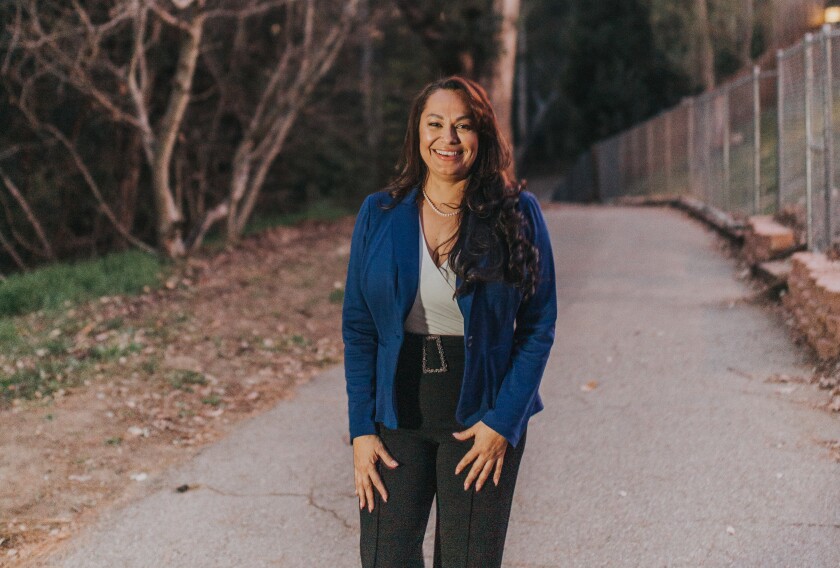 Karla Carranza, a deputy at Twin Towers jail in downtown L.A., admits she's an "underdog" in the sheriff's race.