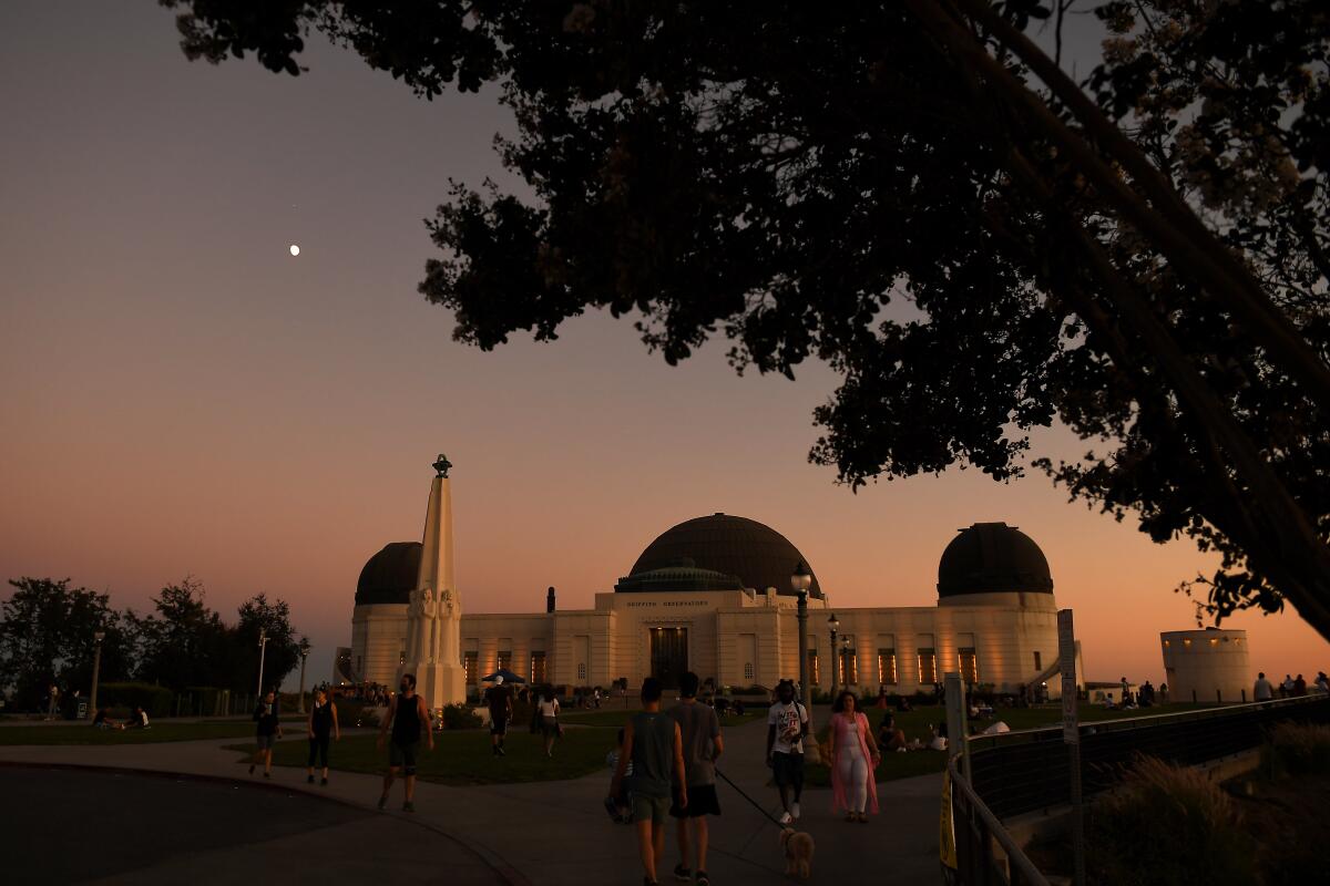 The Griffith Observatory at sunset