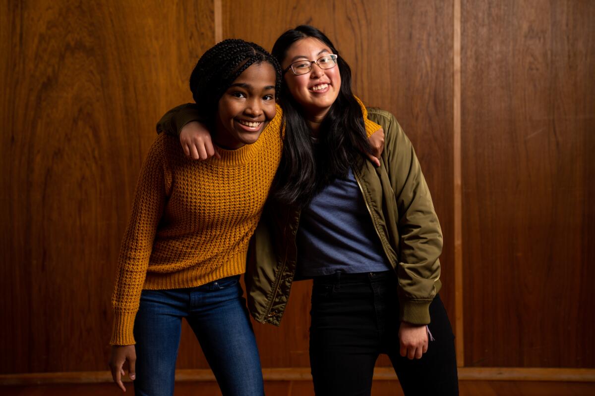 Rosdely Ciprian, left, who played a high school debater on Broadway, and Jocelyn Shek, who is making her debut, will alternate performances in the Los Angeles run of "What the Constitution Means to Me." 
