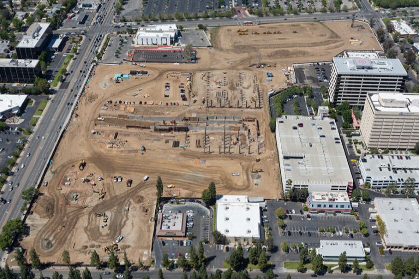 Construction underway at the Village at Topanga development in the West San Fernando Valley.