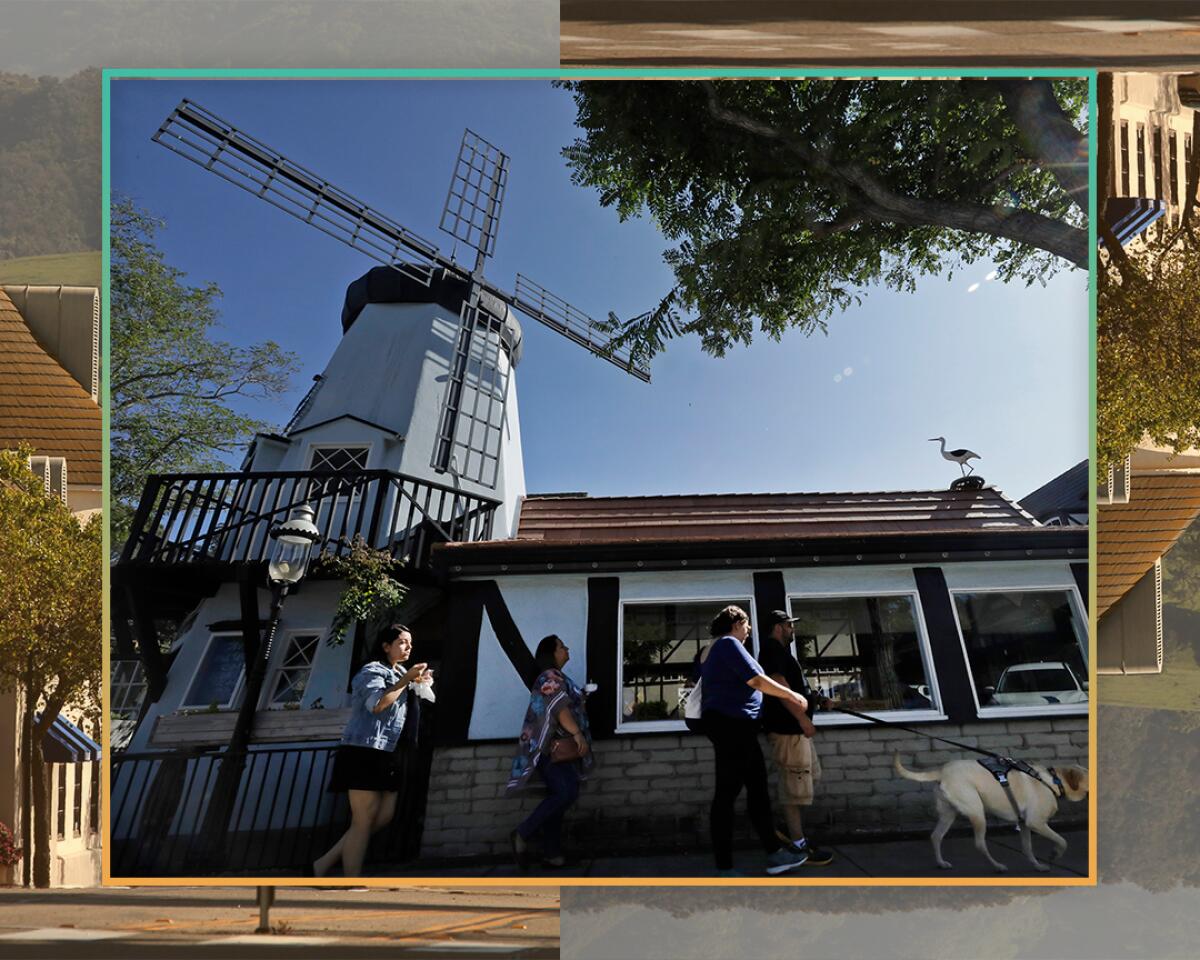 Tourists visit Solvang, Calif., known as the “Danish Capital of America."