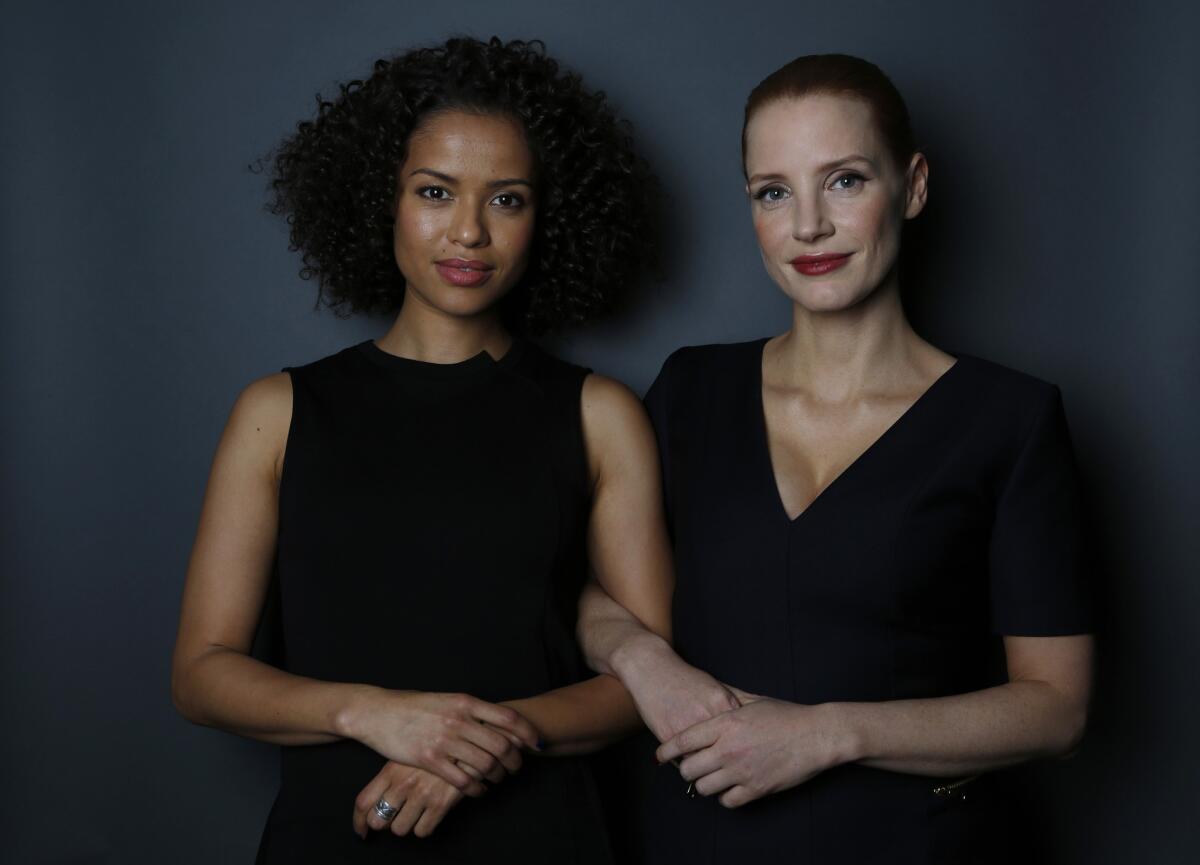 Gugu Mbatha-Raw, left, and Jessica Chastain star in "Miss Sloane."