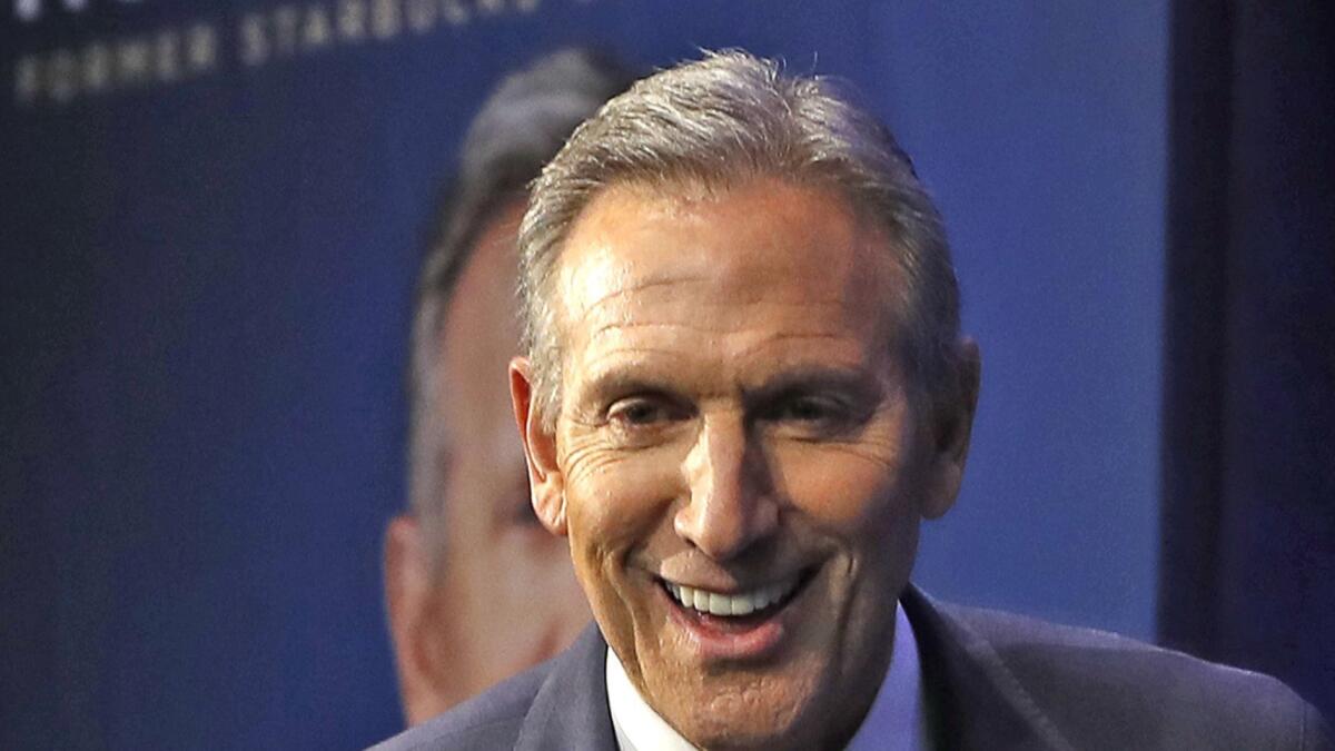 If Howard Schultz sought the White House, the former Starbuck chairman and chief executive would present himself as a pragmatic centrist beholden to no political party.