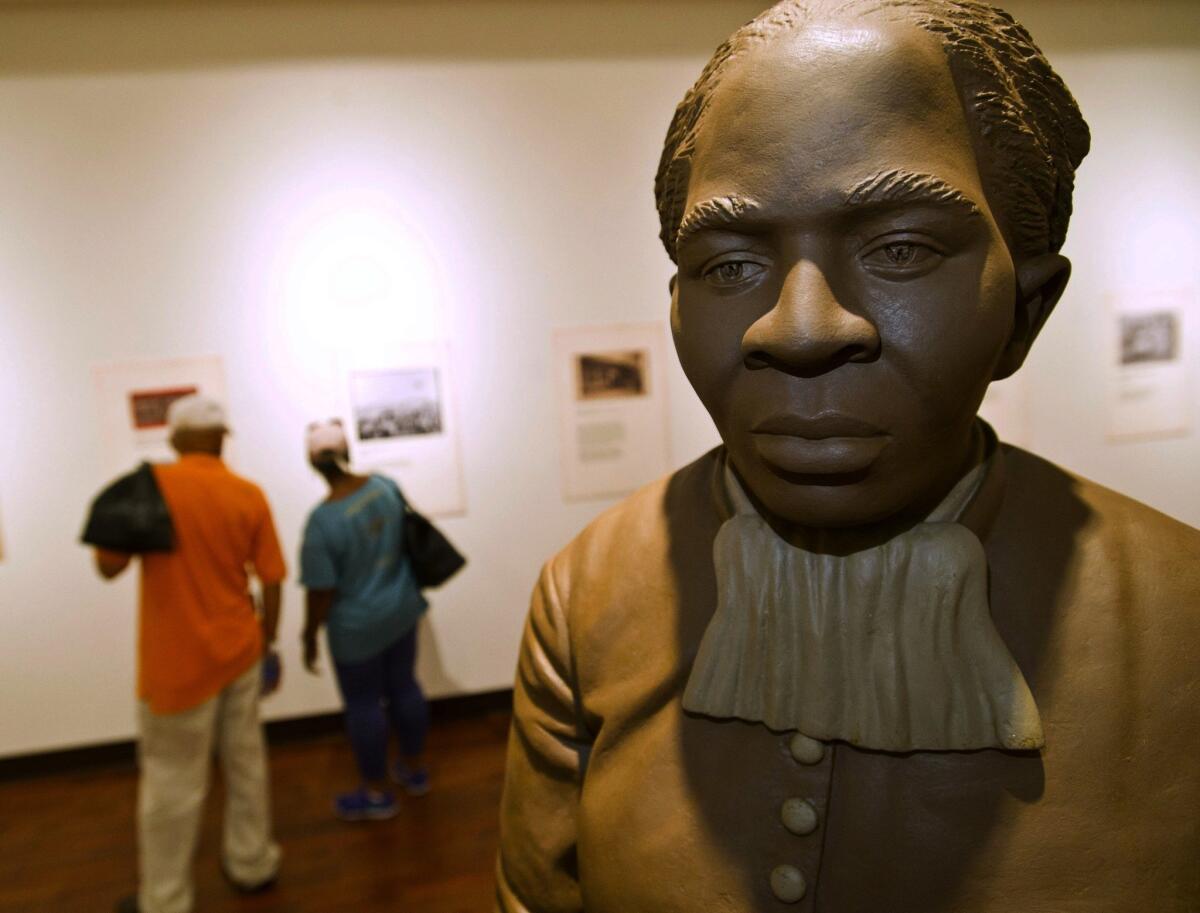 A statue of Harriett Tubman at the Tubman Museum in Macon, Ga.