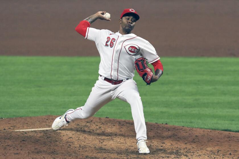  Raisel Iglesias pitches on Sept. 16, 2021