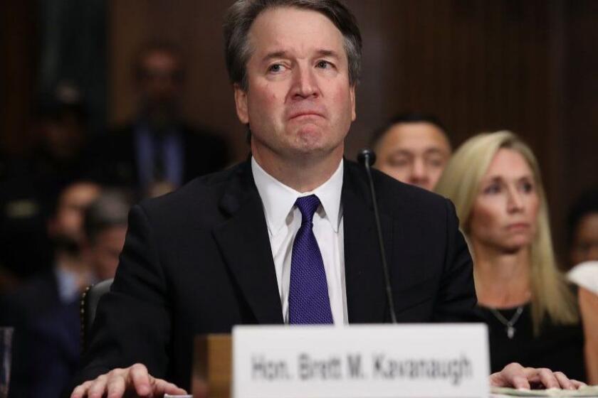 WASHINGTON, DC - SEPTEMBER 27: Judge Brett Kavanaugh testifies to the Senate Judiciary Committee during his Supreme Court confirmation hearing in the Dirksen Senate Office Building on Capitol Hill September 27, 2018 in Washington, DC. Kavanaugh was called back to testify about claims by Christine Blasey Ford, who has accused him of sexually assaulting her during a party in 1982 when they were high school students in suburban Maryland. (Photo by Win McNamee/Getty Images) ** OUTS - ELSENT, FPG, CM - OUTS * NM, PH, VA if sourced by CT, LA or MoD **