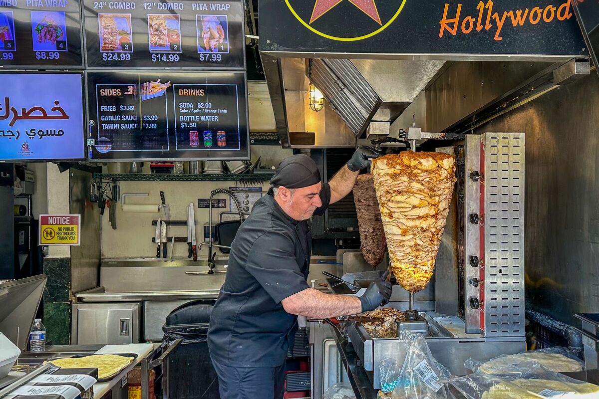 The chicken shawarma combo at Hollywood Shawarma.