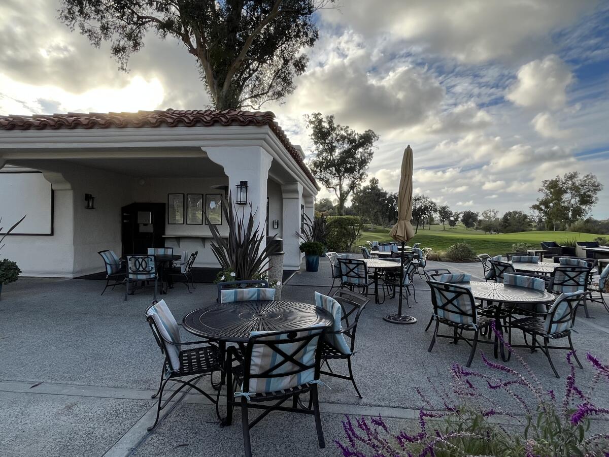 The patio of the snack bar at the RSF Golf Club.