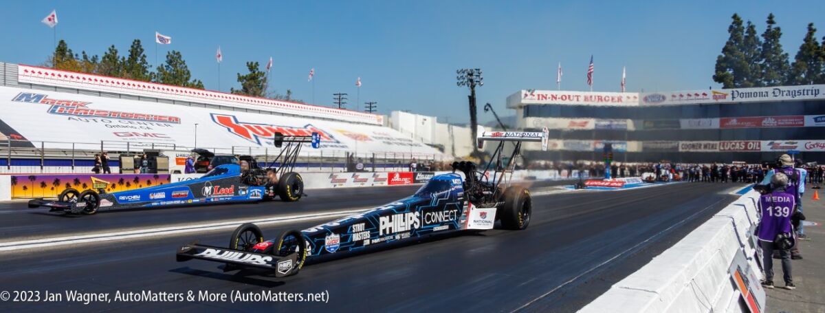 Justin Ashley won Top Fuel in his Phillips Connect Toyota.