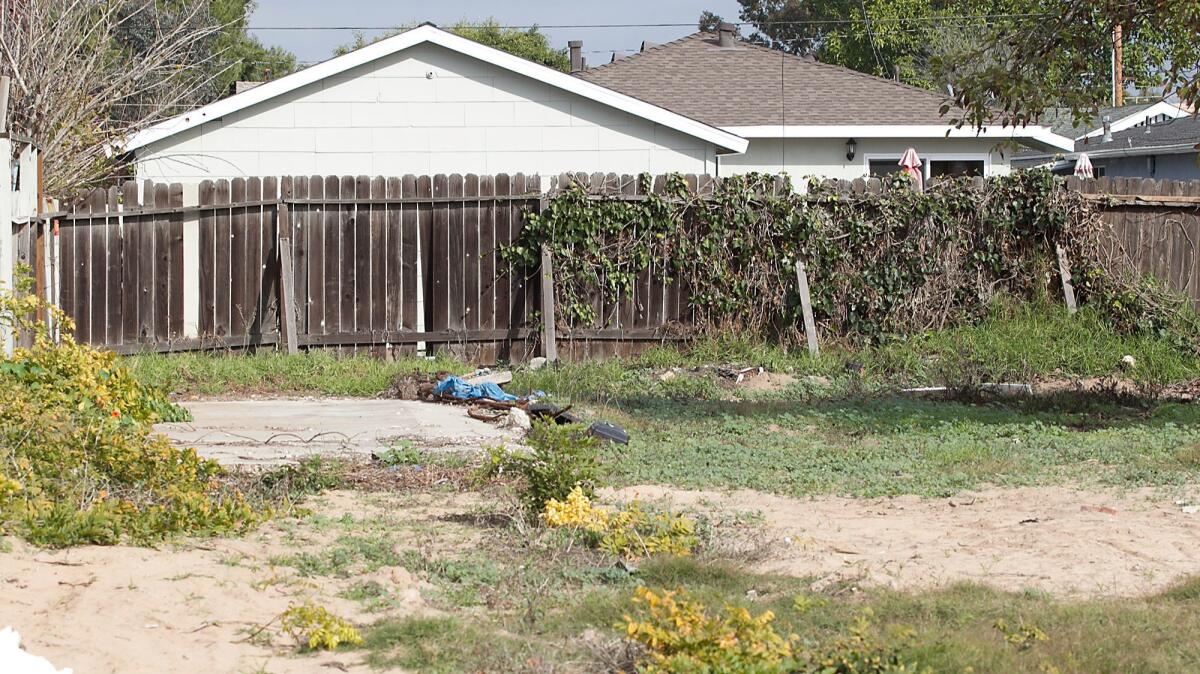 Where Phillip Richardson's home once stood on East 19th Street in Costa Mesa is now an empty lot.