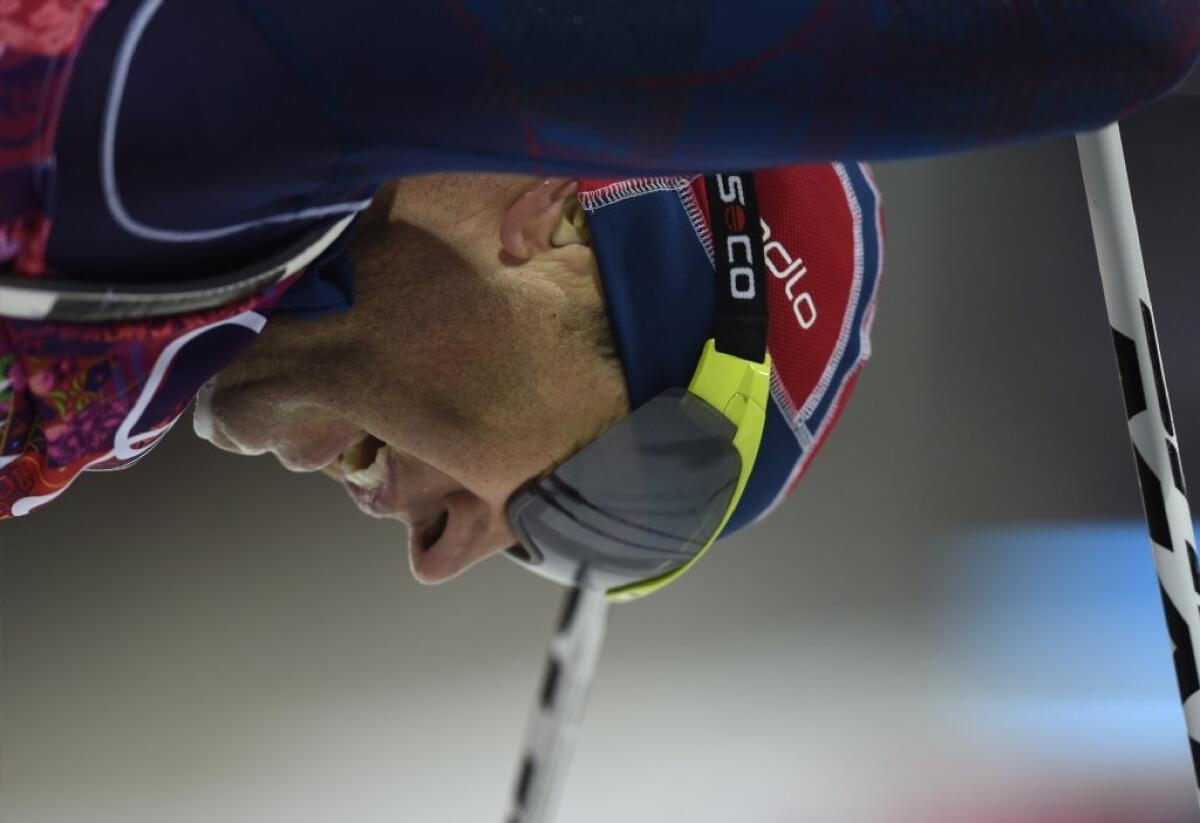 Norway's Ole Einar Bjoerndalen competes in the men's biathlon 10-kilometer sprint.