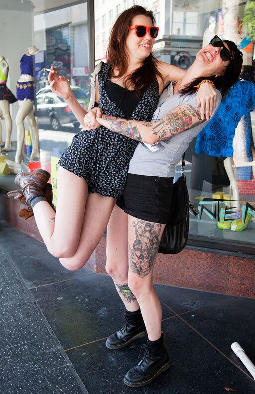 Bebe and Roxy Coathanger from Atlanta says their style is "hobo chic and crunk classy."