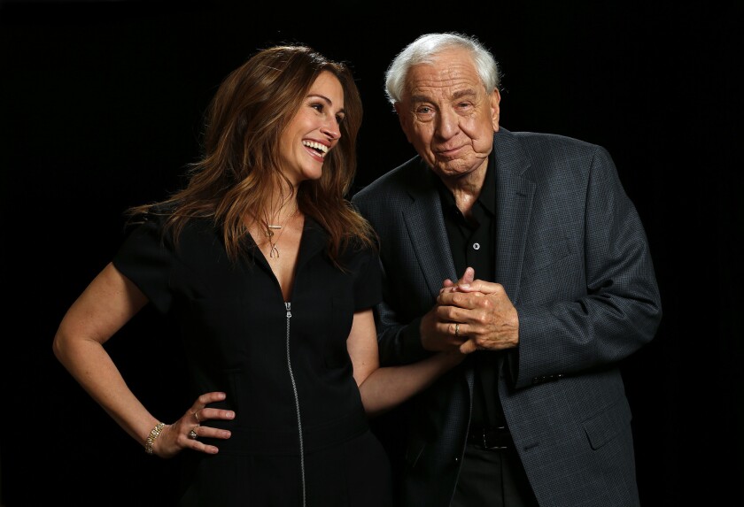 "Mother's Day" star Julia Roberts and director Garry Marshall at the Sportmen's Lodge in Studio City on April 8, 2016.