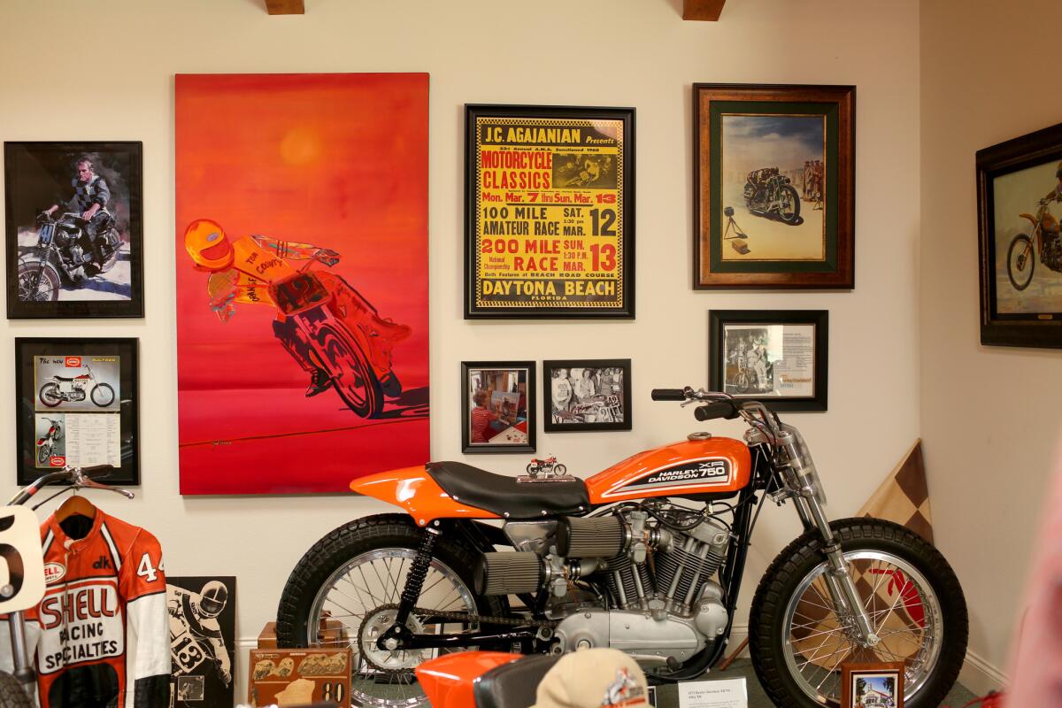 Though the museum is dedicated to motocross, there's a special room for flat track motorcycles, which White raced as a young man.