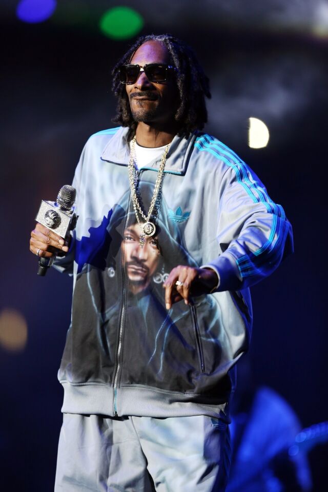 Rapper Snoop Dogg performs during the Snoop Dogg, Kendrick Lamar, J. Cole, Miguel and Schooboy Q concert at Staples Center, part of the 2013 BET Experience.