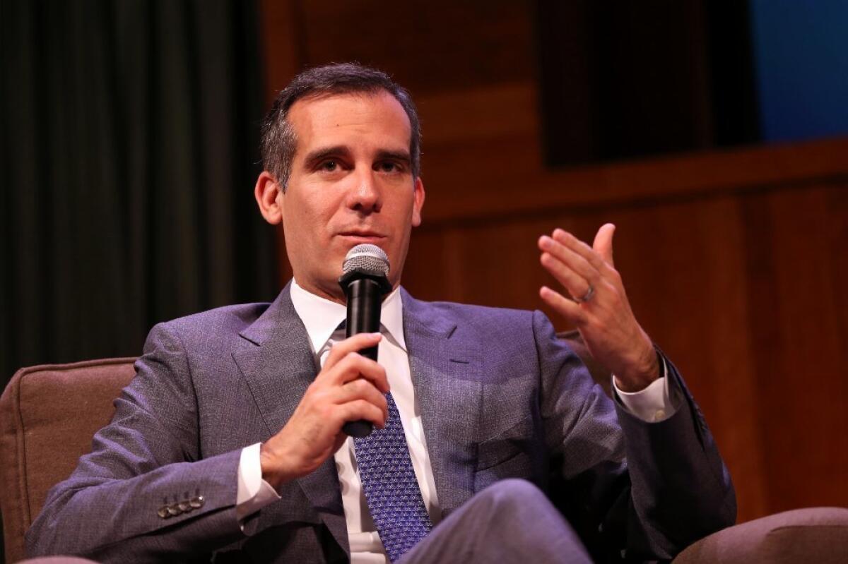 Mayor Eric Garcetti, seen earlier this year, spoke on the phone Wednesday with President-elect Donald Trump, according to a statement from Garcetti's office.