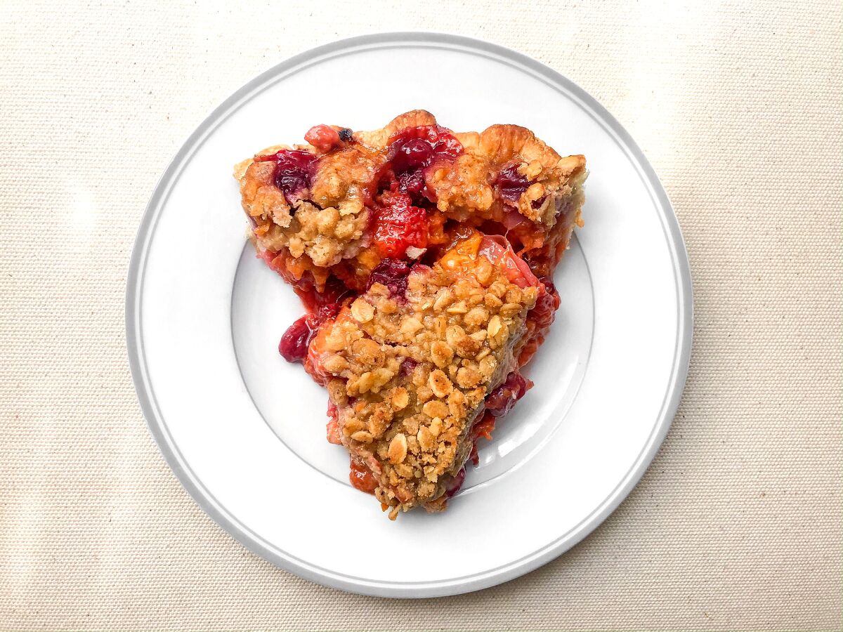 Stoner Party pie (with peaches, nectarines, apricots and sour cherries) from Fat & Flour in Grand Central Market.