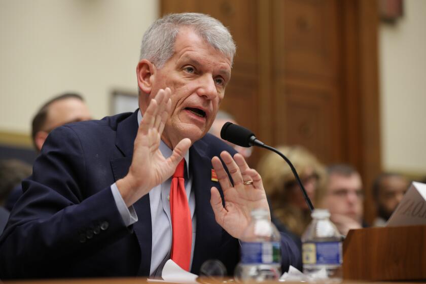 WASHINGTON, DC - MARCH 12: Wells Fargo and Company CEO Timothy Sloan testifies before the House Financial Services Committee in the Rayburn House Office Building on Capitol Hill March 12, 2019 in Washington, DC. Sloan answered questions from committee members about his leadership of the 166-year-old bank following the disclosure that staff had created millions of fake bank accounts in order to hit their high-pressure goals. (Photo by Chip Somodevilla/Getty Images)