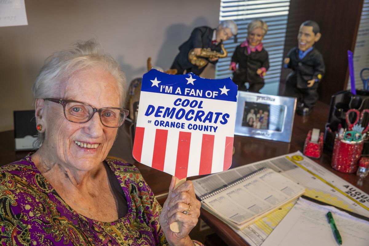 Marti Schrank has been a volunteer with the Democratic Party of Orange County since 1972.